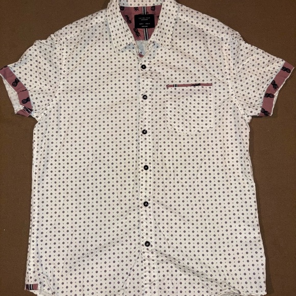 Level Ten White Patterned Button Down - Picture 1 of 2